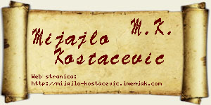 Mijajlo Kostačević vizit kartica